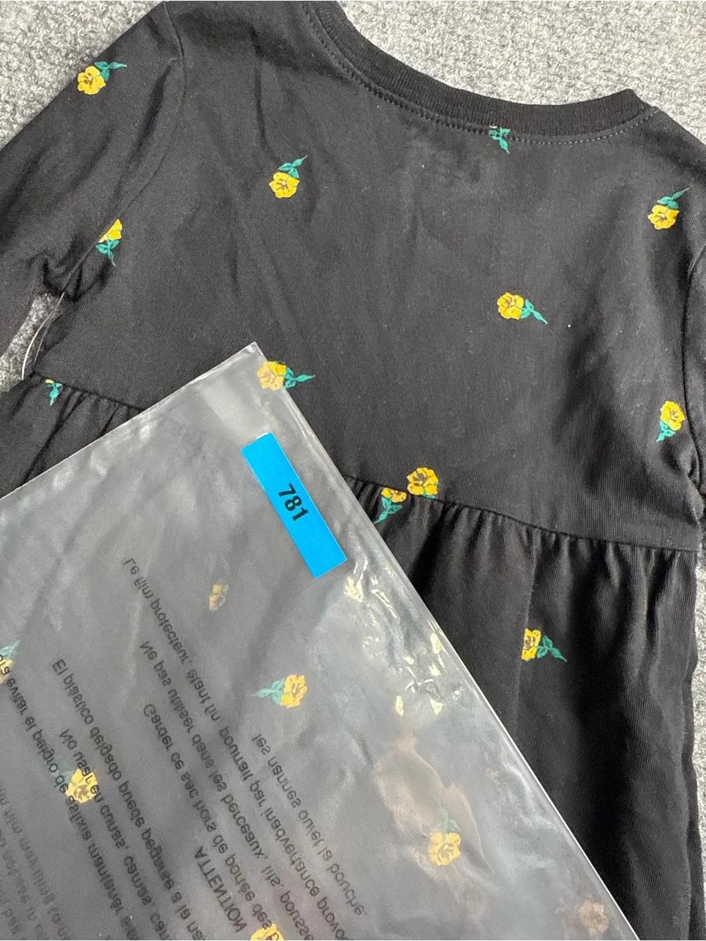 Old Navy Baby Girl 18-24 months Black Long-Sleeve Floral Embroidered Dress NWT